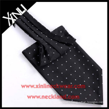 100% Handmade Silk Woven Polka Dot Ascot Tie and Cravat